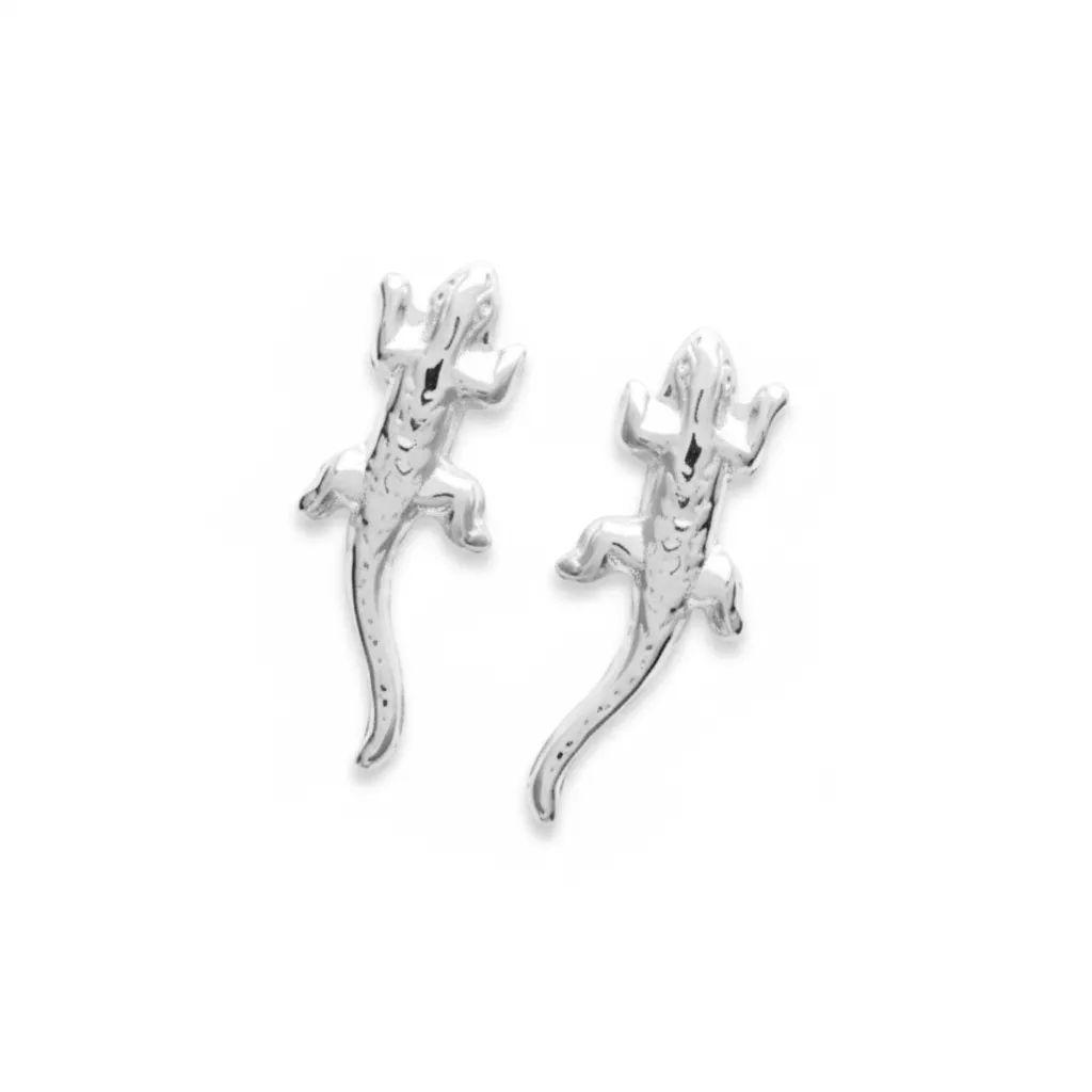 Boucles d'oreilles Clous Argent Sanghamitra Salamandre - Boucles d'oreilles en Argent 925