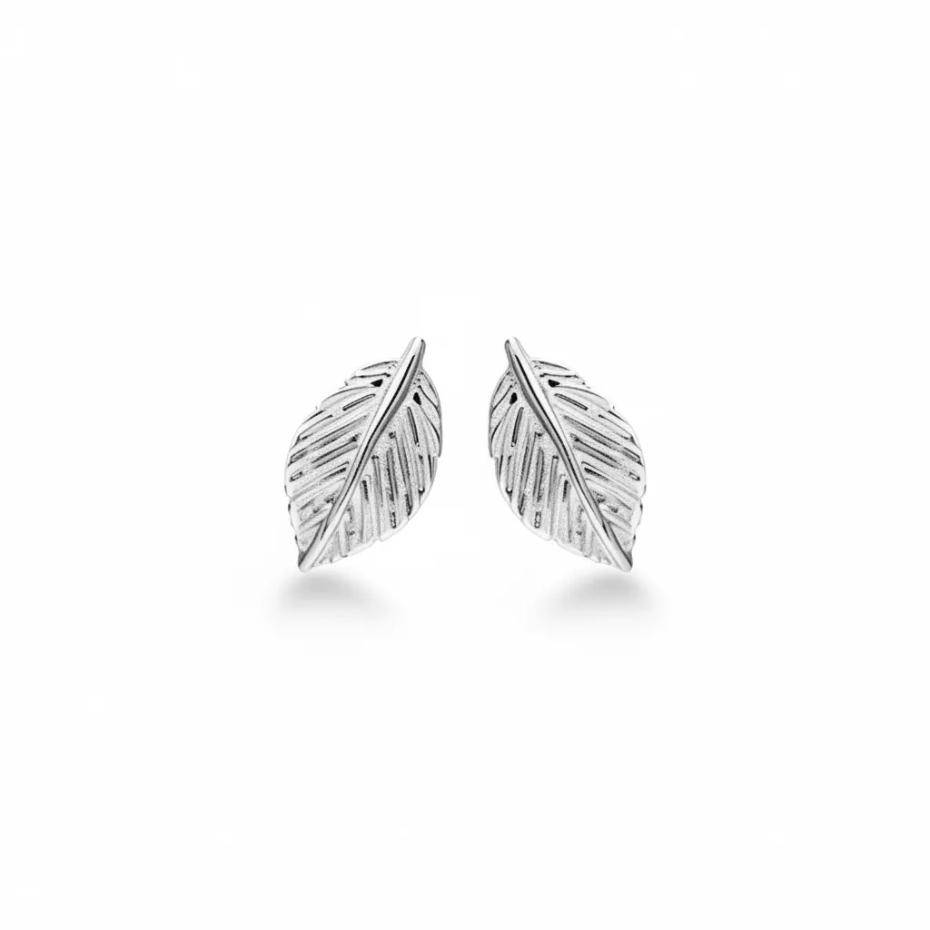Boucles d'oreilles Clous Argent Enolia Végétal - Boucles d'oreilles en Argent 925 - Bijoux en Vogue