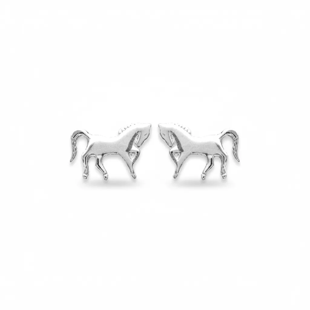 Boucles d'oreilles Clous Argent Eselia Cheval - Boucles d'oreilles en Argent 925 - Bijoux en Vogue