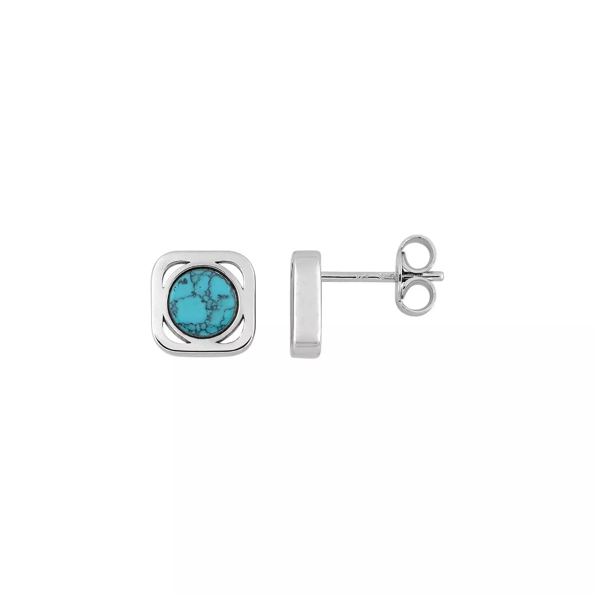 Boucles d'oreilles Clous Argent Angharad Turquoise - Boucles d'oreilles en Argent 925 - Bijoux en Vogue