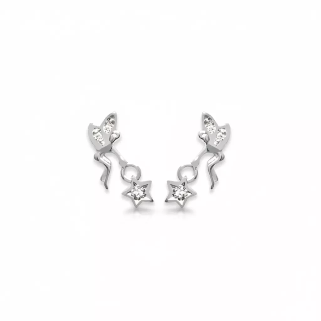 Boucles d'oreilles Clous Argent Tamia Zirconium Figuratif - Boucles d'oreilles en Argent 925