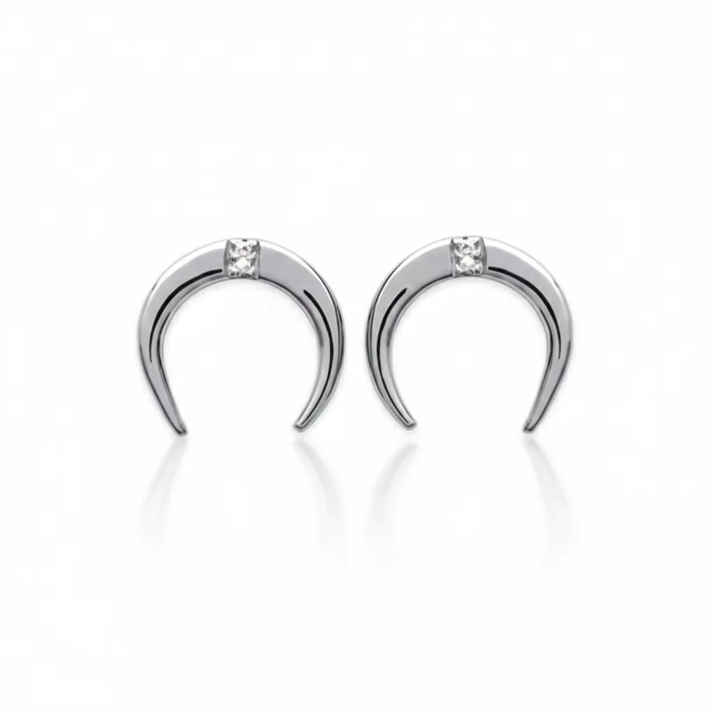 Boucles d'oreilles Clous Argent Vercilie Zirconium Figuratif - Boucles d'oreilles en Argent 925 - Bijoux en Vogue