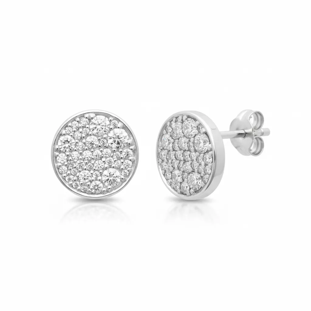 Boucles d'oreilles Clous Argent Babyenne Zirconium Géométrie - Boucles d'oreilles en Argent 925 - Bijoux en Vogue