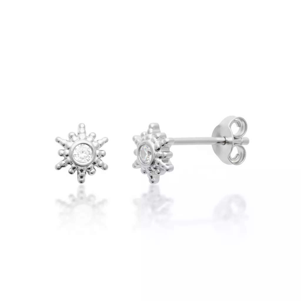 Boucles d'oreilles Clous Argent Elianora Zirconium Figuratif - Boucles d'oreilles en Argent 925 - Bijoux en Vogue