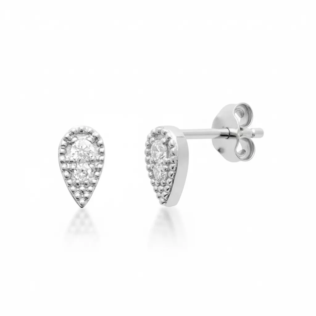 Boucles d'oreilles Clous Argent Saca Zirconium - Boucles d'oreilles en Argent 925 - Bijoux en Vogue