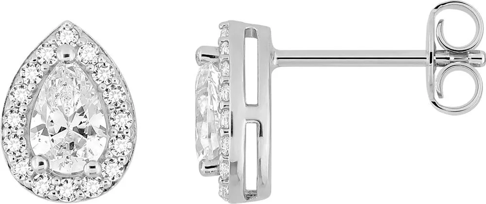 Boucles d'oreilles Clous Argent Zirconium - Boucles d'oreilles en Argent 925 - Bijoux en Vogue