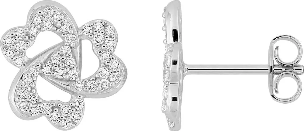 Boucles d'oreilles Clous Argent Guana Zirconium - Boucles d'oreilles en Argent 925 - Bijoux en Vogue