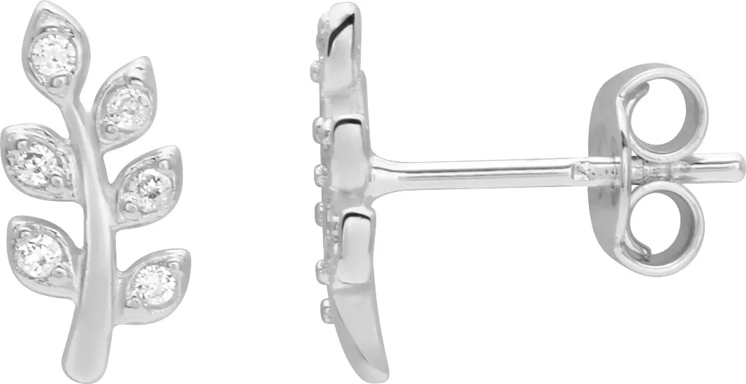 Boucles d'oreilles Clous Argent Franziska Zirconium Trèfle - Boucles d'oreilles en Argent 925 - Bijoux en Vogue