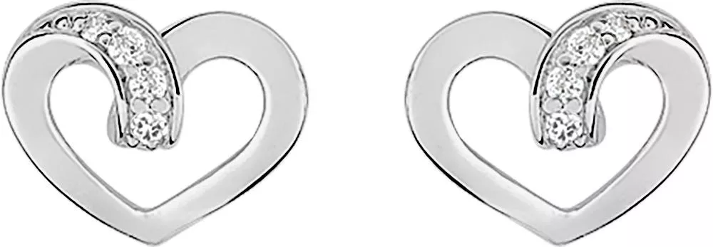 Boucles d'oreilles Clous Argent Roumia Zirconium Coeur - Boucles d'oreilles en Argent 925 - Bijoux en Vogue