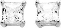 Boucles d'oreilles Clous Argent Burdal Zirconium - Boucles d'oreilles en Argent 925 - Bijoux en Vogue