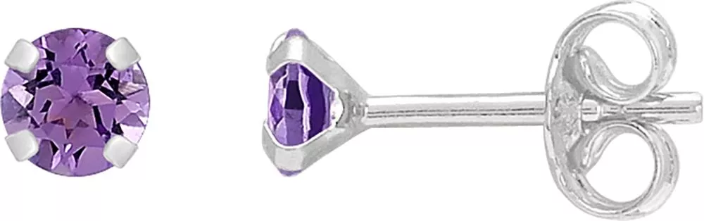 Boucles d'oreilles Clous Or Blanc Lameira Améthyste - Boucles d'oreilles en Or 375 9k - Bijoux en Vogue