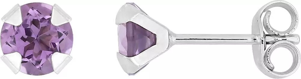 Boucles d'oreilles Clous Or Blanc Ouazna Améthyste - Boucles d'oreilles en Or 375 9k - Bijoux en Vogue