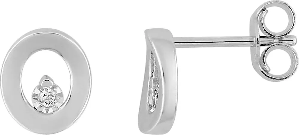 Boucles d'oreilles Clous Or Blanc Diamant - Boucles d'oreilles - en Or 375 - 9K - Bijoux en Vogue