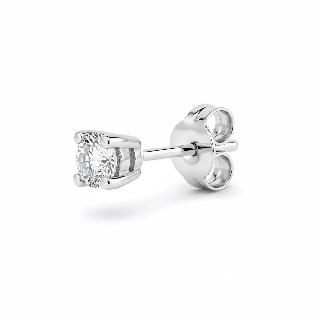 Boucles d'oreilles Clous Or Blanc Diamant - Boucles d'oreilles en Or 375 9k