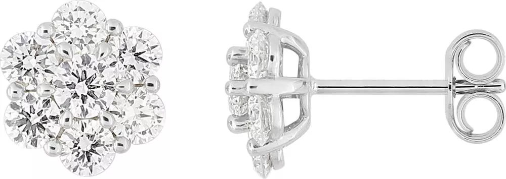 Boucles d'oreilles Clous Or Blanc Madiwa Diamant - Boucles d'oreilles en Or 375 9k - Bijoux en Vogue