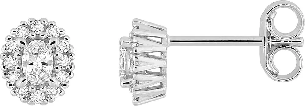 Boucles d'oreilles Clous Or Blanc Diamant - Boucles d'oreilles en Or 375 9k - Bijoux en Vogue