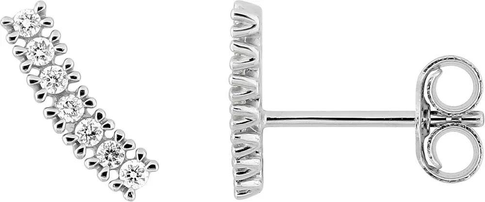 Boucles d'oreilles Clous Or Blanc Antonija Diamant - Boucles d'oreilles en Or 375 9k - Bijoux en Vogue