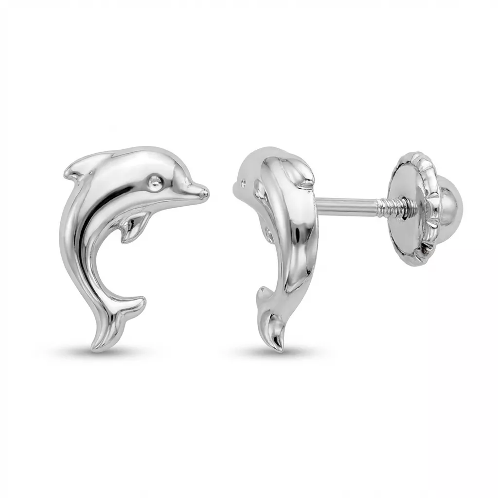 Boucles d'oreilles Clous Or Blanc Sabrina Dauphin - Boucles d'oreilles en Or 375 9k - Bijoux en Vogue