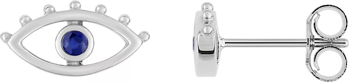 Boucles d'oreilles Clous Or Blanc Faoulati Saphir - Boucles d'oreilles en Or 375 9k - Bijoux en Vogue