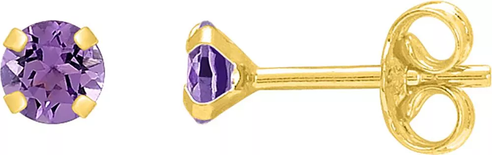 Boucles d'oreilles Clous Or Ginia Améthyste - Boucles d'oreilles en Or 375 9k - Bijoux en Vogue