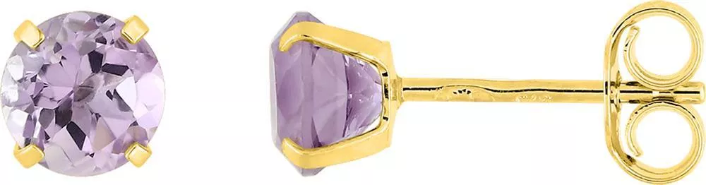 Boucles d'oreilles Clous Or Solomia Améthyste - Boucles d'oreilles en Or 375 9k - Bijoux en Vogue
