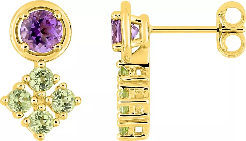 Boucles d'oreilles Clous Or Baidhoine Améthyste - Boucles d'oreilles en Or 375 9k - Bijoux en Vogue