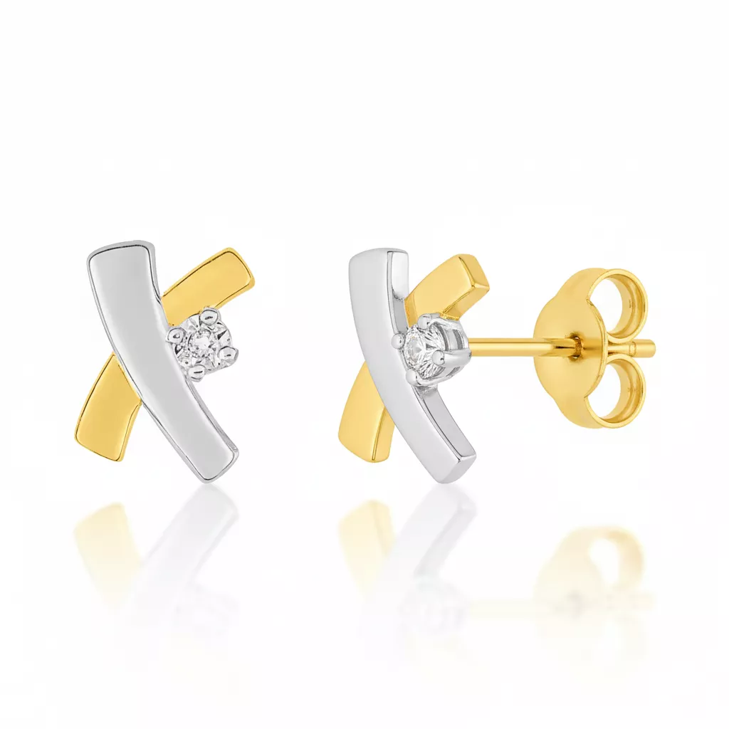 Boucles d'oreilles Clous Or Diamant - Boucles d'oreilles - en Or 375 - 9K - Bijoux en Vogue
