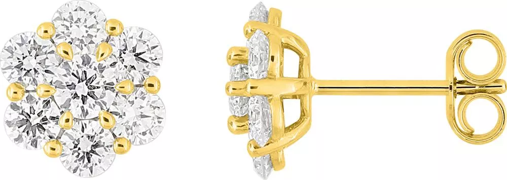 Boucles d'oreilles Clous Or Cecilija Diamant - Boucles d'oreilles en Or 375 9k - Bijoux en Vogue