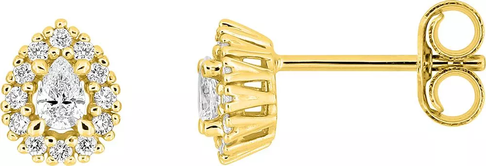 Boucles d'oreilles Clous Or Bingxin Diamant - Boucles d'oreilles en Or 375 9k - Bijoux en Vogue