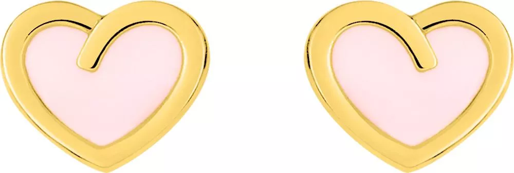 Boucles d'oreilles Clous Enfant Or Armiaou Coeur - Boucles d'oreilles en Or 375 9k - Bijoux en Vogue