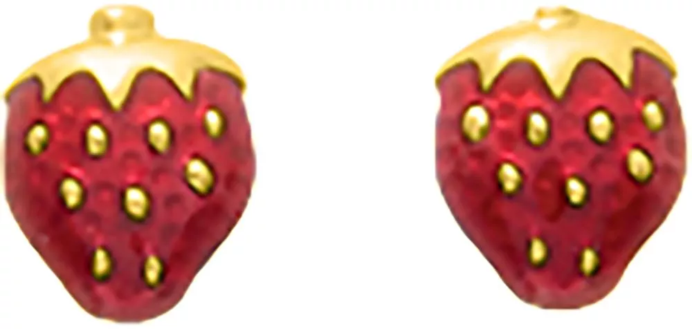 Boucles d'oreilles Clous Enfant Or Arnice Fraise - Boucles d'oreilles en Or 375 9k - Bijoux en Vogue