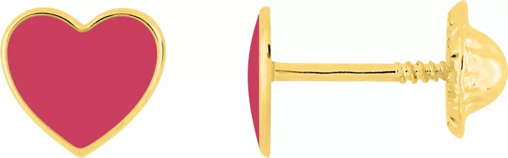 Boucles d'oreilles Clous Or Fradelie Coeur - Boucles d'oreilles en Or 375 9k - Bijoux en Vogue