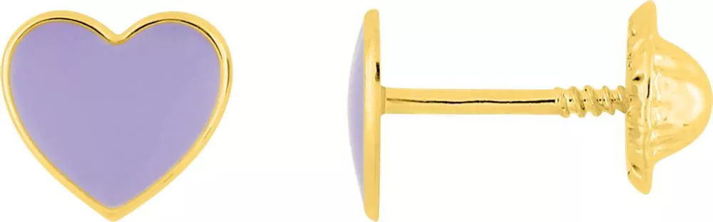 Boucles d'oreilles Clous Or Emilra Coeur - Boucles d'oreilles en Or 375 9k - Bijoux en Vogue