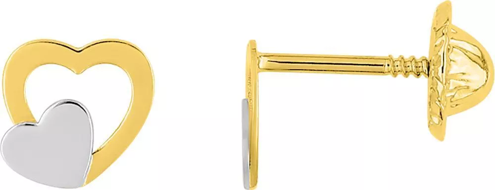 Boucles d'oreilles Clous Or Kameleddine Coeur - Boucles d'oreilles en Or 375 9k - Bijoux en Vogue