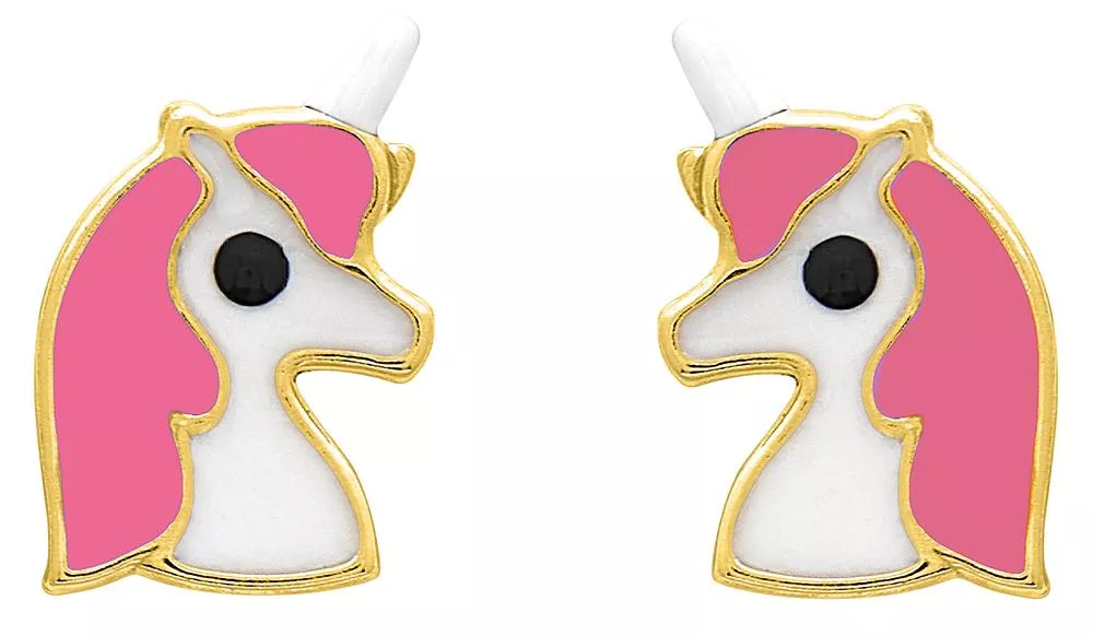 Boucles d'oreilles Clous Or Amataza Licorne - Boucles d'oreilles en Or 375 9k - Bijoux en Vogue