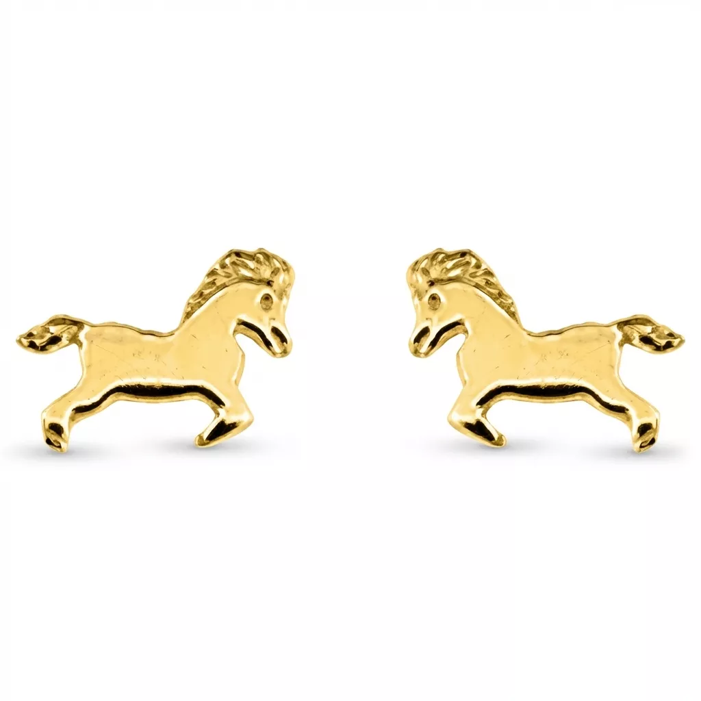 Boucles d'oreilles Clous Or Bertina Cheval - Boucles d'oreilles en Or 375 9k - Bijoux en Vogue