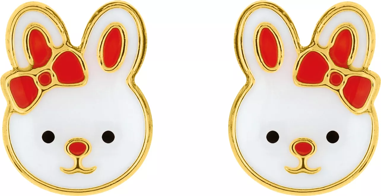 Boucles d'oreilles Clous Or Tubga Lapin - Boucles d'oreilles en Or 375 9k - Bijoux en Vogue