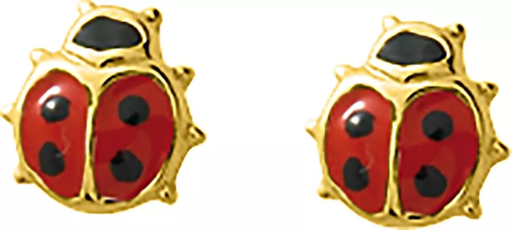 Boucles d'oreilles Clous Or Mouldie Coccinelle - Boucles d'oreilles en Or 375 9k - Bijoux en Vogue