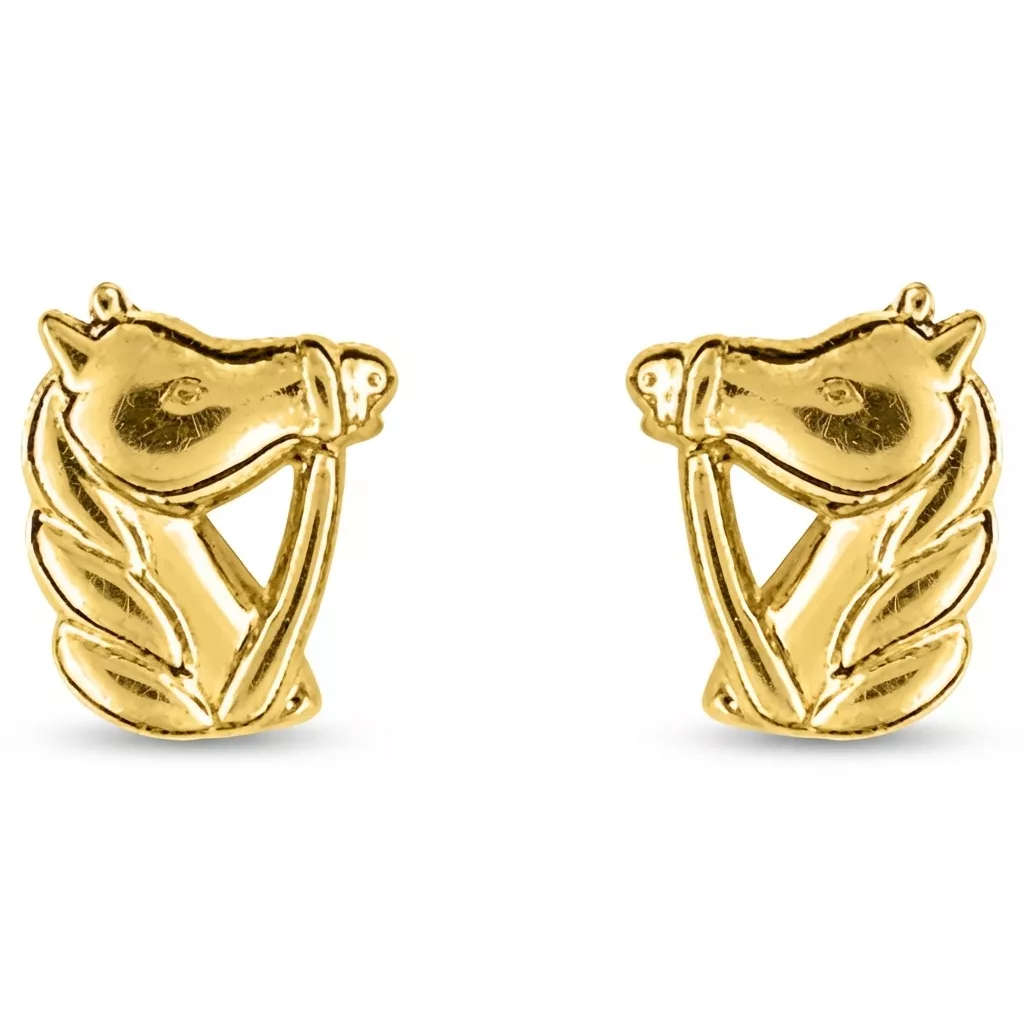 Boucles d'oreilles Clous Or Kobla Cheval - Boucles d'oreilles en Or 375 9k - Bijoux en Vogue