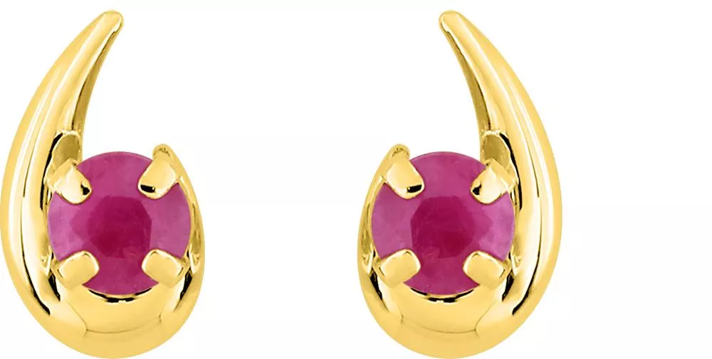 Boucles d'oreilles Clous Or Omira Rubis - Boucles d'oreilles en Or 375 9k - Bijoux en Vogue