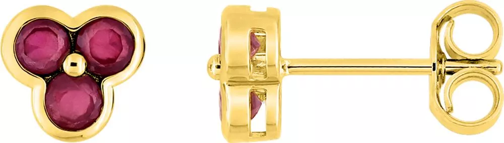 Boucles d'oreilles Clous Or Rajmonda Rubis - Boucles d'oreilles en Or 375 9k - Bijoux en Vogue
