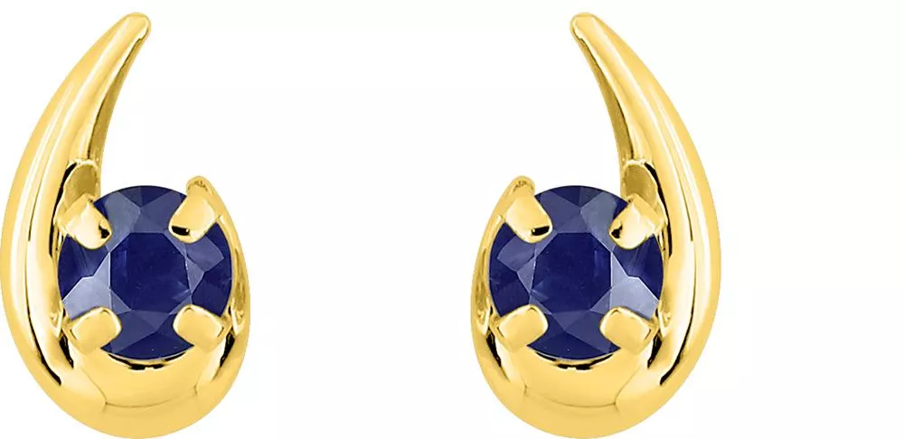 Boucles d'oreilles Clous Or Hervelina Saphir - Boucles d'oreilles en Or 375 9k - Bijoux en Vogue