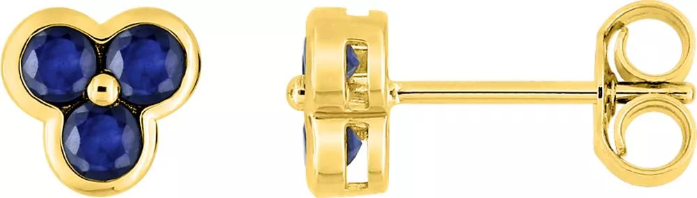 Boucles d'oreilles Clous Or Hamine Saphir - Boucles d'oreilles en Or 375 9k - Bijoux en Vogue