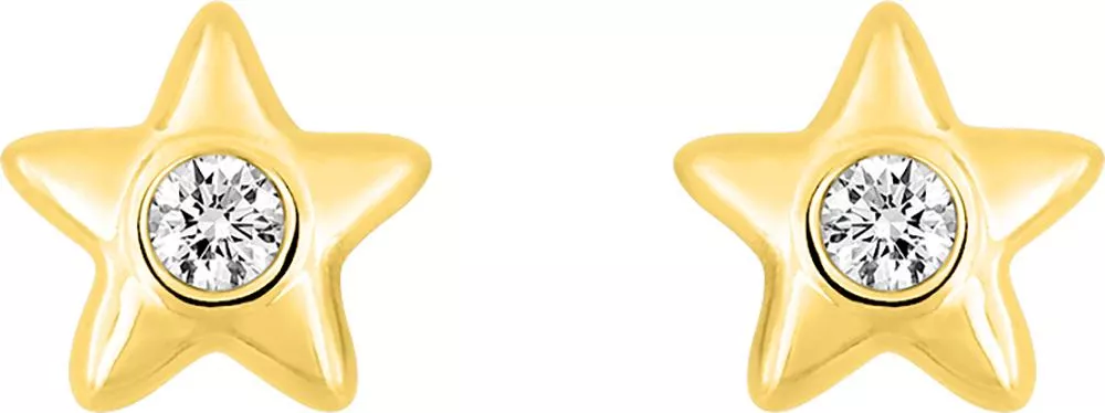 Boucles d'oreilles Clous Or Soettidie Zirconium Étoile - Boucles d'oreilles en Or 375 9k - Bijoux en Vogue