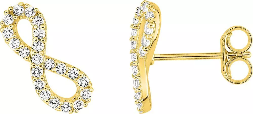 Boucles d'oreilles Clous Or Horga Zirconium Infini - Boucles d'oreilles en Or 375 9k - Bijoux en Vogue