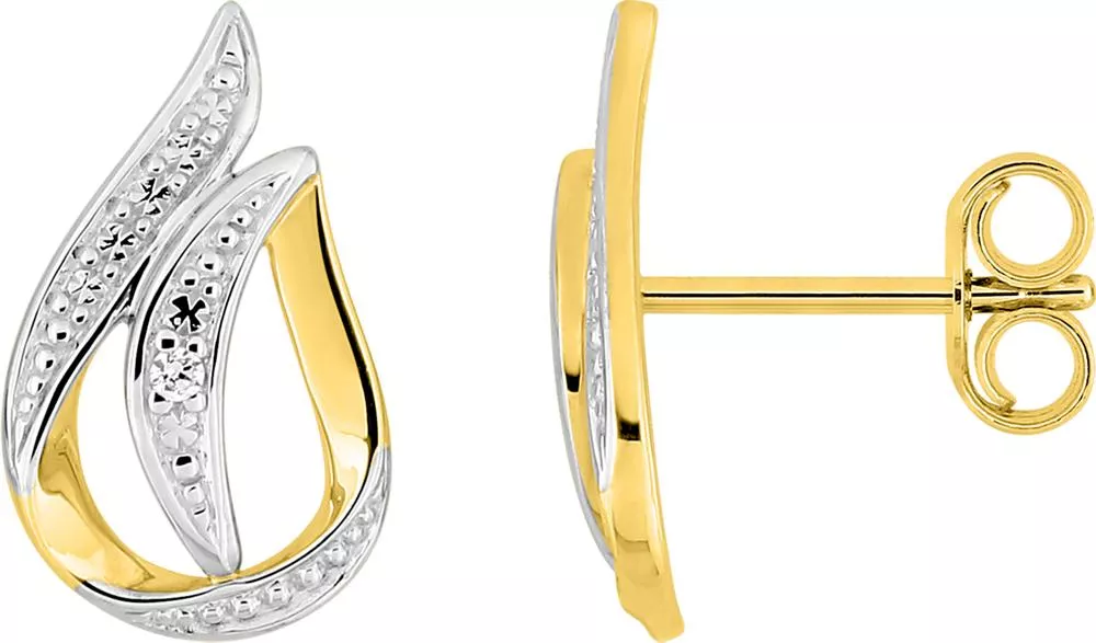 Boucles d'oreilles Clous Or Uceine Zirconium - Boucles d'oreilles en Or 375 9k - Bijoux en Vogue