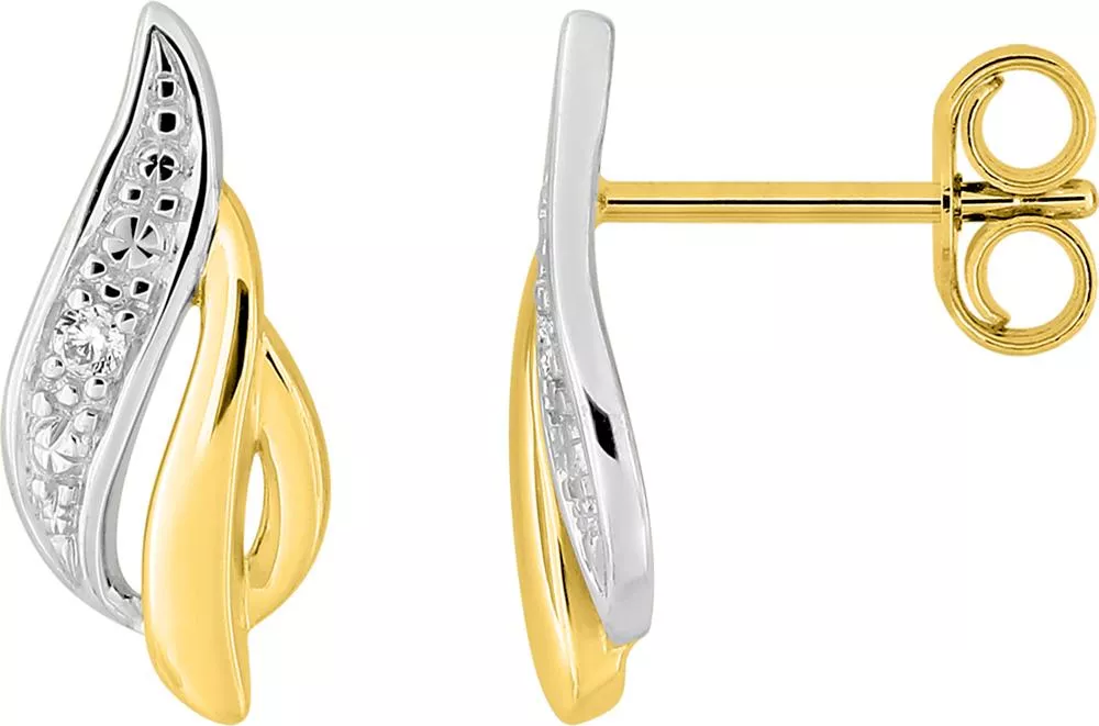 Boucles d'oreilles Clous Or Zigliara Zirconium - Boucles d'oreilles en Or 375 9k - Bijoux en Vogue
