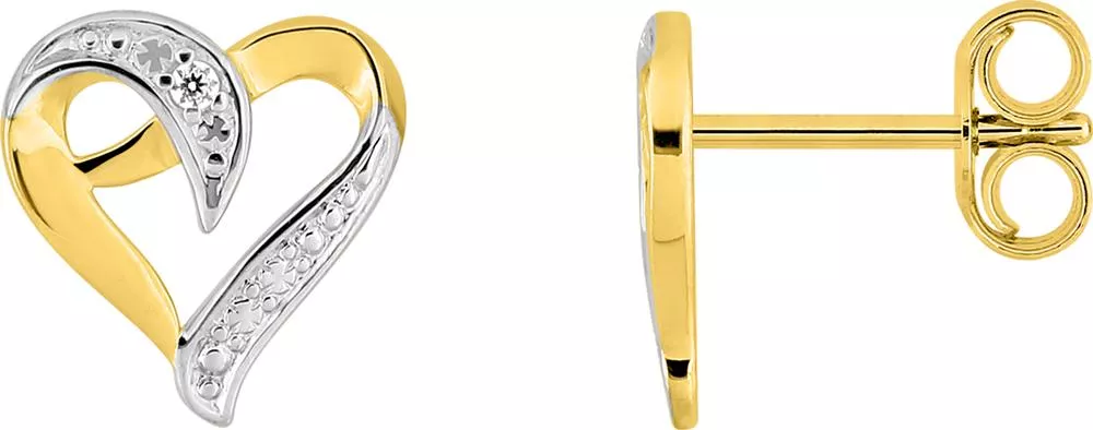 Boucles d'oreilles Clous Or Mombengala Zirconium - Boucles d'oreilles en Or 375 9k - Bijoux en Vogue