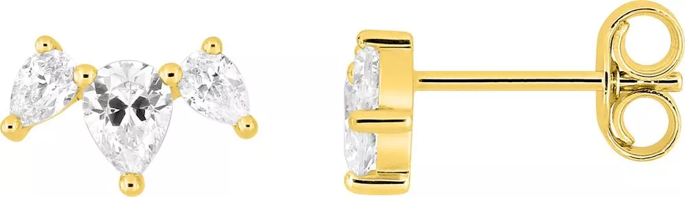 Boucles d'oreilles Clous Or Waknine Zirconium - Boucles d'oreilles en Or 375 9k - Bijoux en Vogue