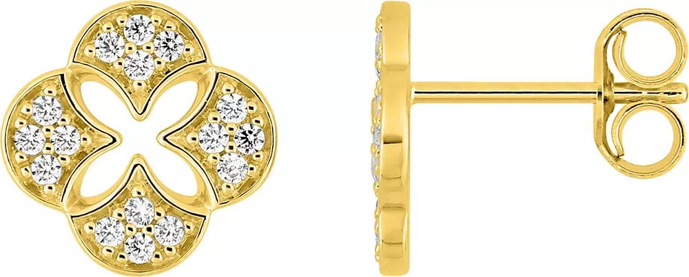 Boucles d'oreilles Clous Or Madikaga Zirconium - Boucles d'oreilles en Or 375 9k - Bijoux en Vogue